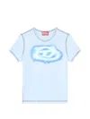 Diesel Blue Slim Graffiti-effect Logo T-shirt In Blue