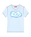 Diesel Blue Slim Graffiti-effect Logo T-shirt In Blue