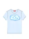 Diesel Blue Slim Graffiti-effect Logo T-shirt In Blue