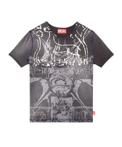 Diesel T-uncuties R6 T-shirt In 黑色