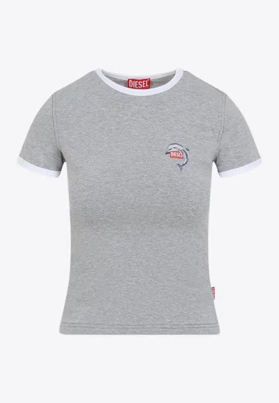 Diesel T-uncuties Stamped Logo T-shirt In Gray