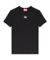 Diesel T-uncutieslong-od Metallic Oval D T-shirt In Black