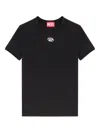 Diesel T-uncutieslong-od Metallic Oval D T-shirt In Black