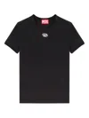Diesel T-uncutieslong-od Metallic Oval D T-shirt In Black
