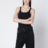 Diesel T-wife Black Tank Top With Laser-cut Oval D In Black