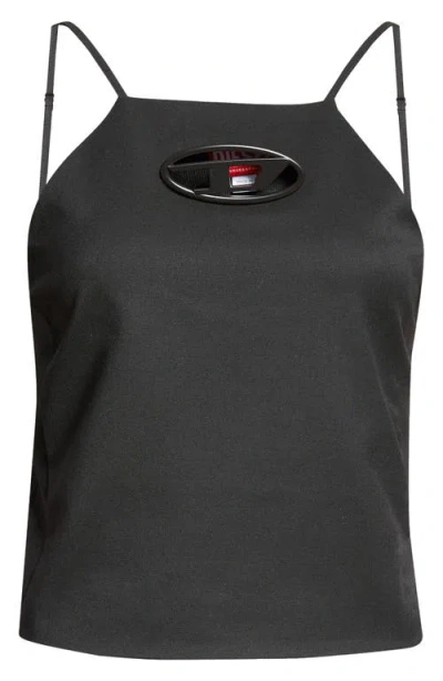 Diesel ® T-wilight Logo Cutout Stretch Twill Tank In Very/black