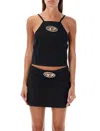 Diesel Black Twill T-wilight Top In Black
