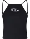 Diesel Black Stretch Polyester Blend T-wilight Top In Black