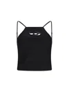 Diesel Women Black Stretch Polyester Blend T-wilight Top In Black