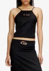 Diesel T-wilit Oval D Sleeveless Top In Black
