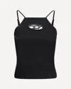 Diesel T-wilight Black Top With Halterneck And Oval D Logo Plaque On The Front In Wool Blend Woman