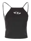 Diesel Women Black Stretch Polyester Blend T-wilight Top In Black