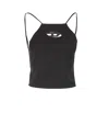 Diesel Women Black Stretch Polyester Blend T-wilight Top In Black