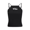 Diesel Black Stretch Polyester Blend T-wilight Top In Black