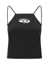 Diesel Black Stretch Polyester Blend T-wilight Top In Black