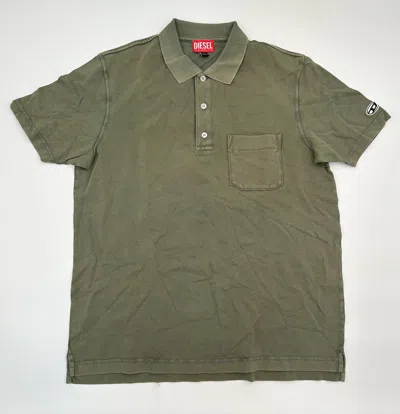 Diesel T-worky Gray Polo Shirt In Green
