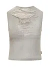 Diesel T-yasmina Distressed Tank Top In Grey
