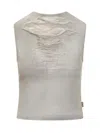 Diesel T-yasmina Distressed Tank Top In Grey