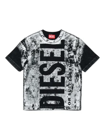 Diesel Kids' Taboxtar2 Over Short-sleeve T-shirt In Black