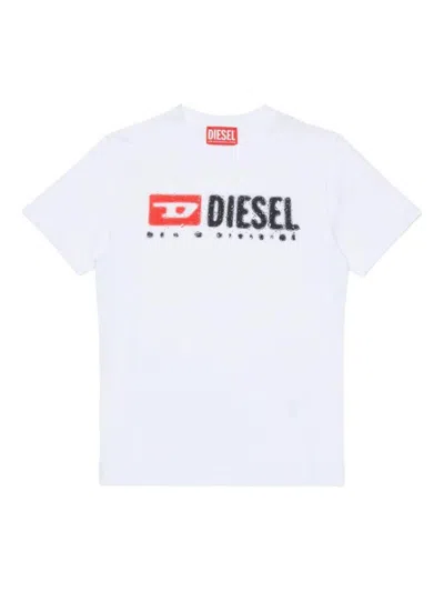 Diesel -style Kids Graphic T-shirt In White