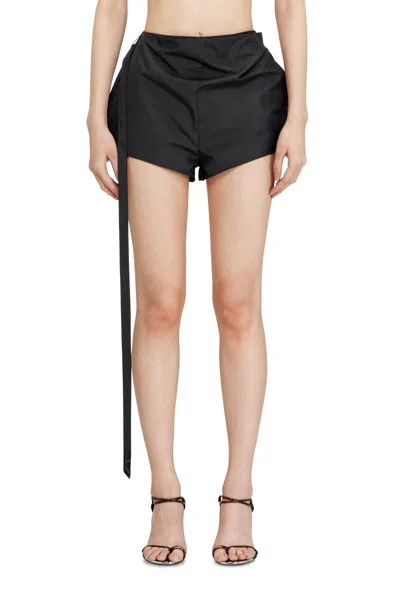 Diesel Taffeta Shorts With Wrap Effect In Black