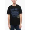 Diesel Red Tag Crew-neck T-shirt T-just-n9 With Contrast Maxi Print In Black