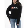 Diesel Red Tag Crew-neck F-reggy-div Sweatshirt With Embroidery Log In Black