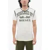 Diesel Red Tag Slub Cotton T-diegor-v-raw T-shirt With Flocked Prin