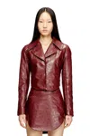 Diesel Coated Faux Leather Cropped Jacket Tailoring In Red