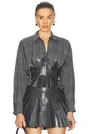 Diesel Camicia C-anbu In Misto Poliestere Stretch Ricamato  Donna In Smoke & Grey