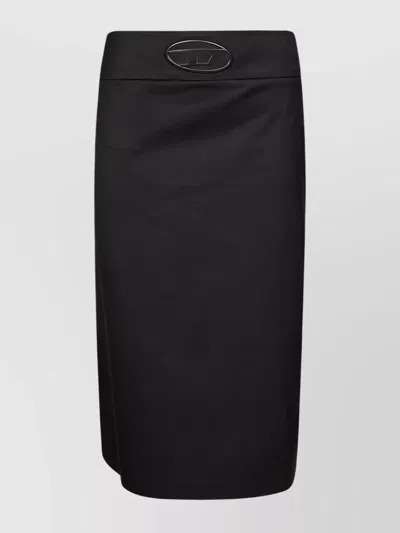 Diesel Tall Waist Midi Length Skirt In Black