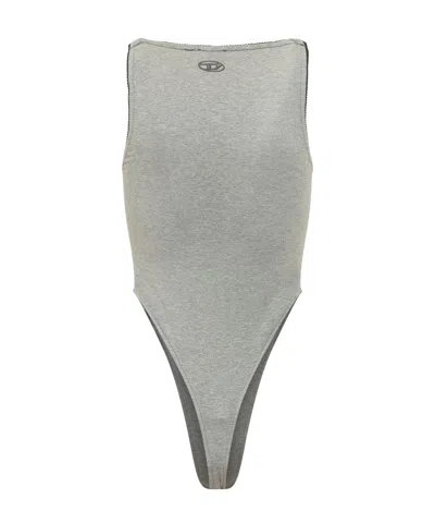 Diesel T-ameris Dolphin Print Bodysuit In Gray
