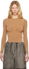 Diesel Long Sleeved Bodysuit With Bra Detail In 7az