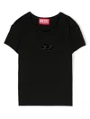 Diesel Tangie Stretch-cotton T-shirt In Schwarz