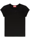 Diesel Women Black Stretch Jersey Logo T-angie-od T-shirt In Black