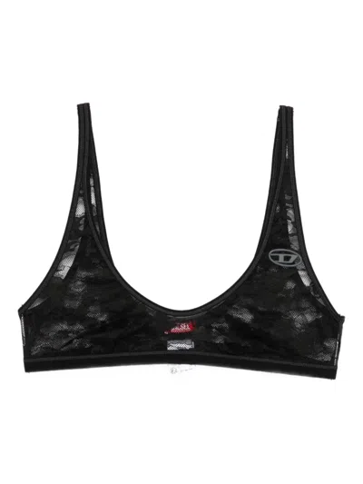 Diesel Tania-utlt Lace-paneled Bra In Black
