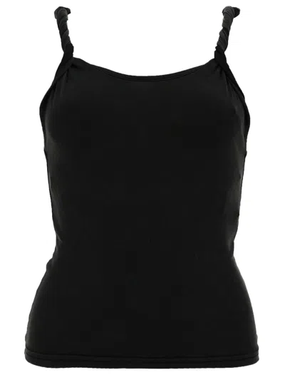 Diesel Tank Top Con Spalline Arrotolate In Black