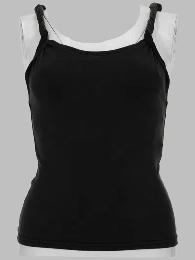 Diesel Tank Top Con Spalline Arrotolate In Black