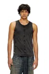 Diesel Tank Top In Denim-look Jersey In Black