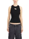 Diesel 'm-caddix' Black Top With Oval D Logo Plaque On The Front