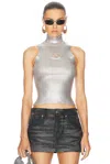 Diesel M-onervax Metallic Effect Tank Top Tank Top In Misty Rose
