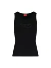 Diesel Tank Top With Cut-out Oval D Logo In Black