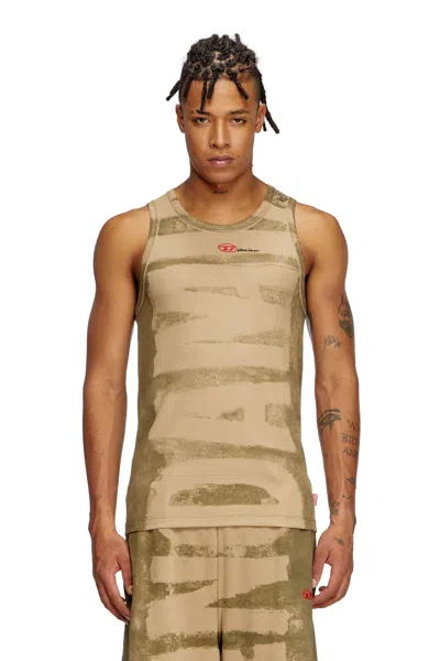 Diesel Tank Top With Damiano Print In Green