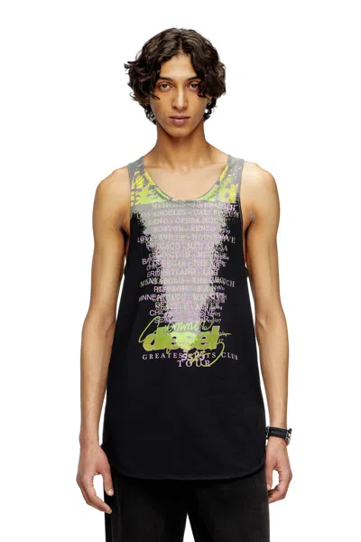 Diesel Tank Top With Lyrics Print In Black