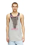 Diesel Tank Top With Lyrics Print In Grey