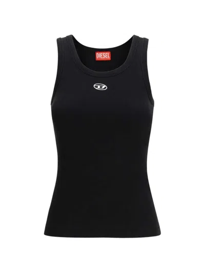 Diesel Tank Top With Oval D Logo In Black