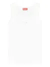 Diesel White Cotton Elastane Tank Tops In White