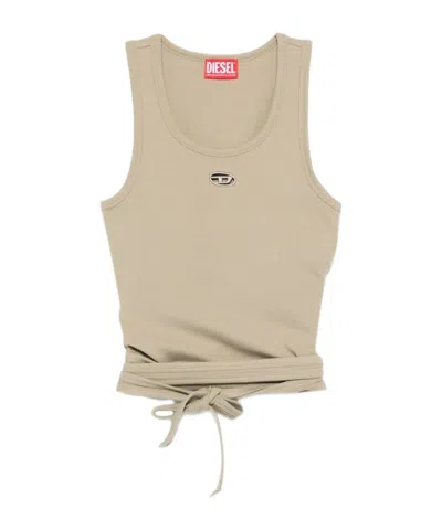 Diesel T-anky-tail-s1 Tied Tank Top In Brown