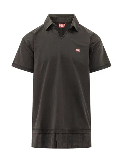 Diesel T-ansel Polo Shirt In Black