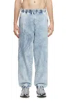 Diesel Tapered D-lab Track Denim In Blue